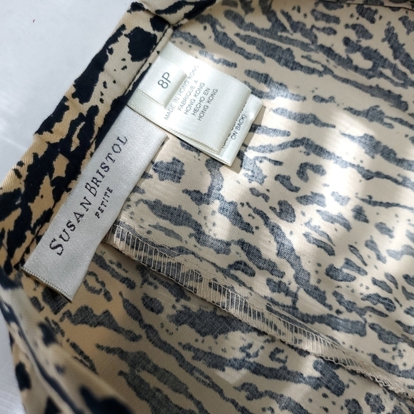 New Susan Bristol Leopard Print Cotton Spandex Pants Size 8 Petite - Picture 11 of 13